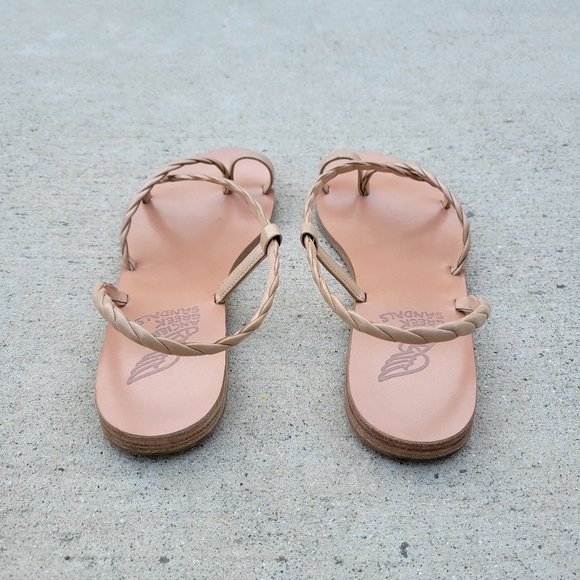 ANCIENT GREEK SLINGBACK SANDAL FYSI - TAN NEUTRAL SZ EU 37 / US 7 - Picture 4 of 11